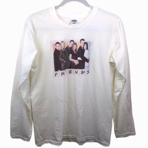 Gildan White Long Sleeve Friends T Shirt S